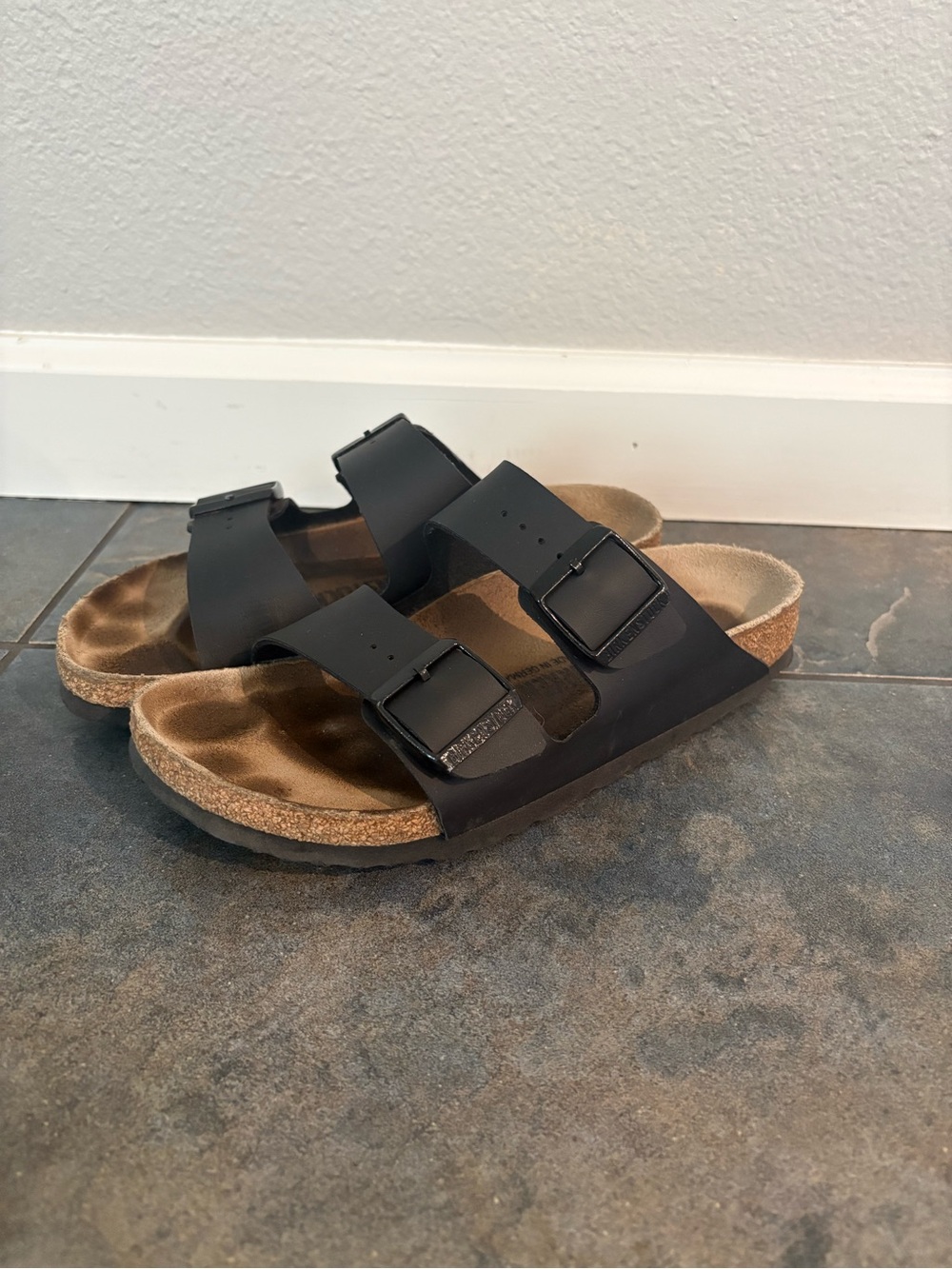 Birkenstock Black Two-Strap Arizona Sandals